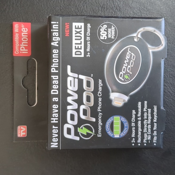 Power Pod Emergency Phone Charger iPhone lightning - Picture 1 of 2